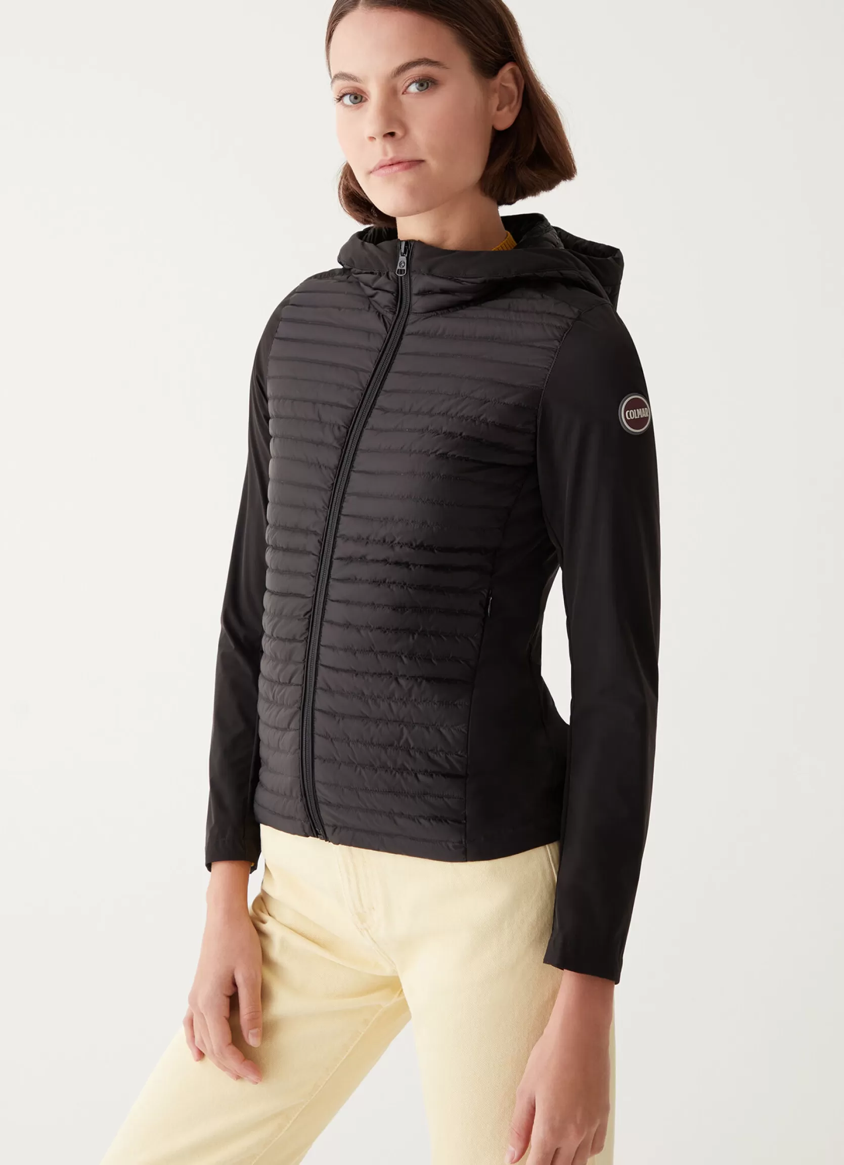Colmar Semi-quilted jacket with combination of fabrics | woman Outlet