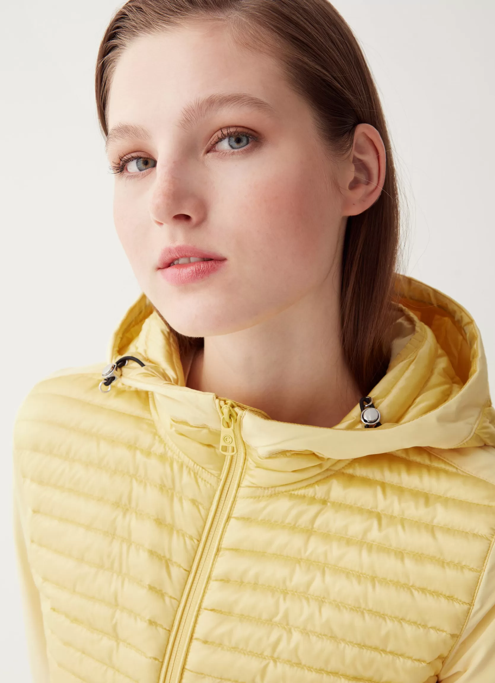 Colmar Semi-quilted jacket with combination of fabrics | woman Outlet