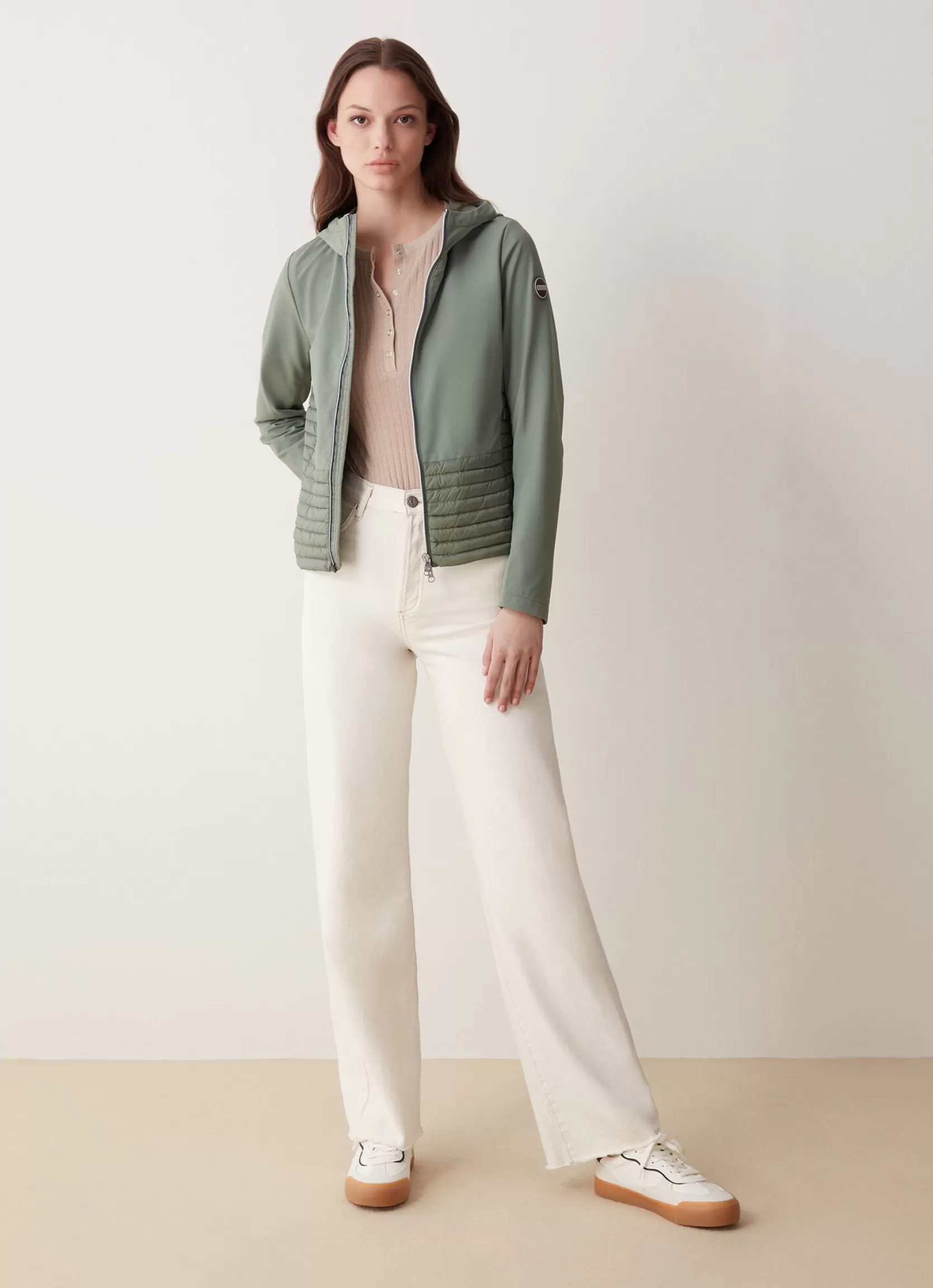 Colmar Semi-quilted jacket with combination of fabrics | woman Lightweight Down Jackets
