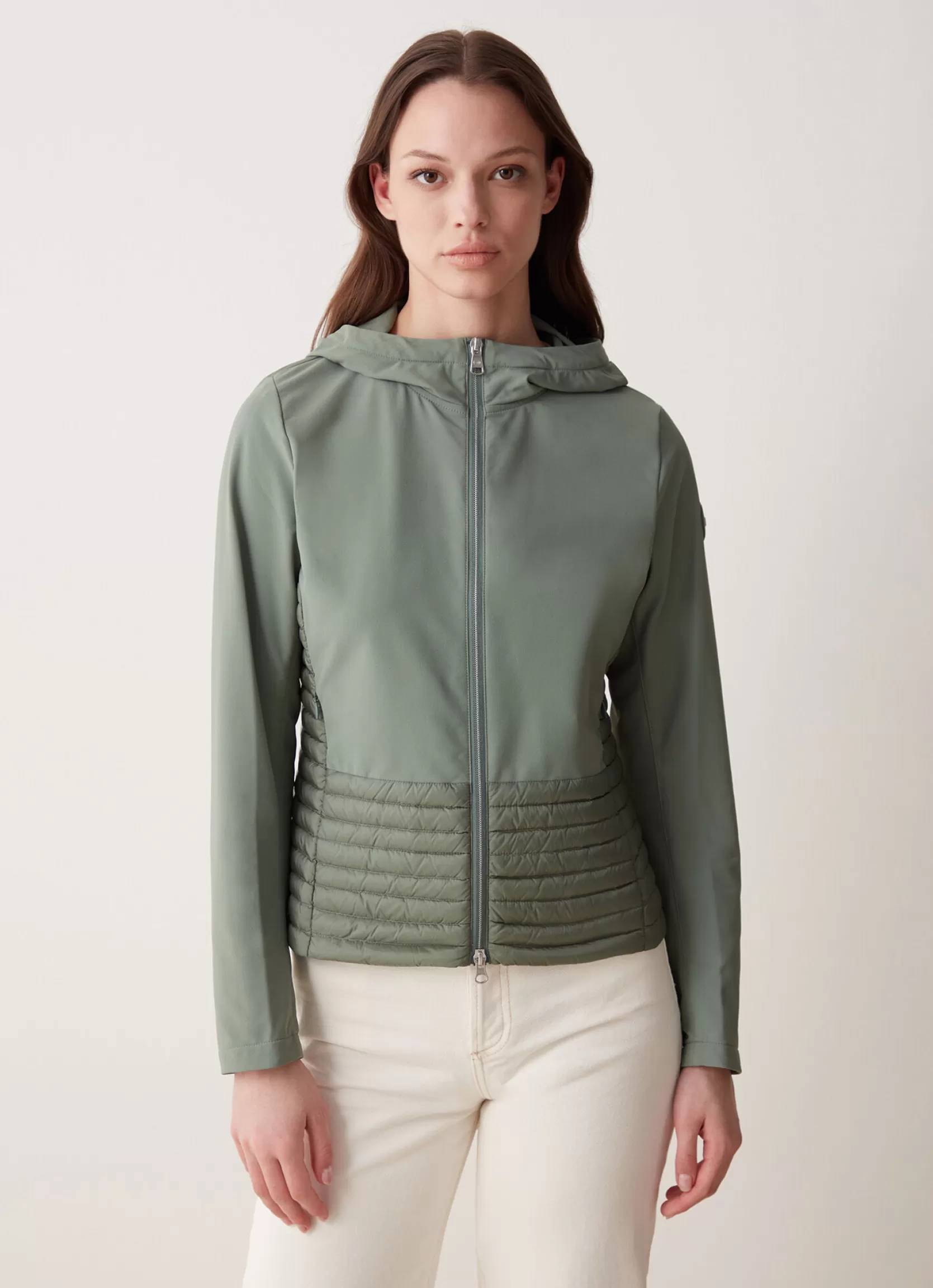 Colmar Semi-quilted jacket with combination of fabrics | woman Lightweight Down Jackets