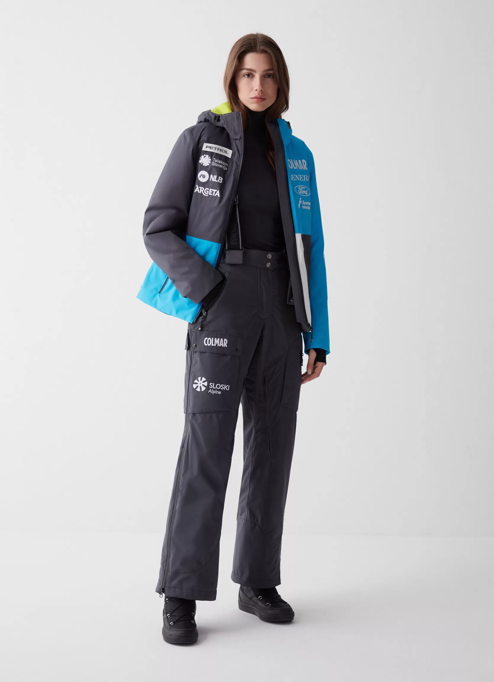 Colmar Slovenian national team stretch ski salopettes | woman Official Racing Suits | Ski Trousers