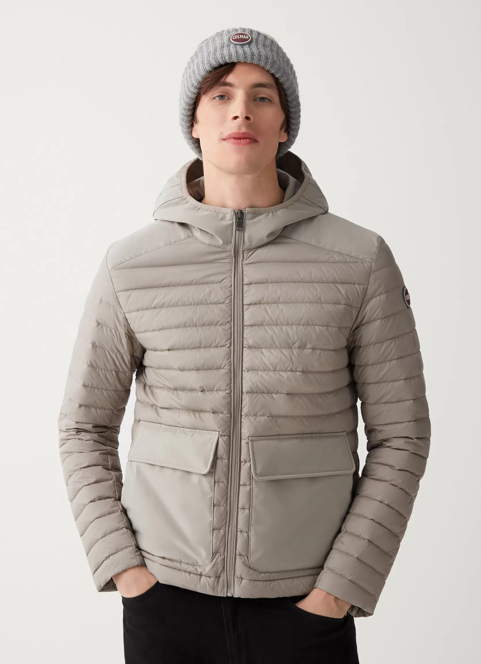 Colmar Sporty down jacket with fixed hood | man Lightweight Down Jackets | Winter Down Jackets
