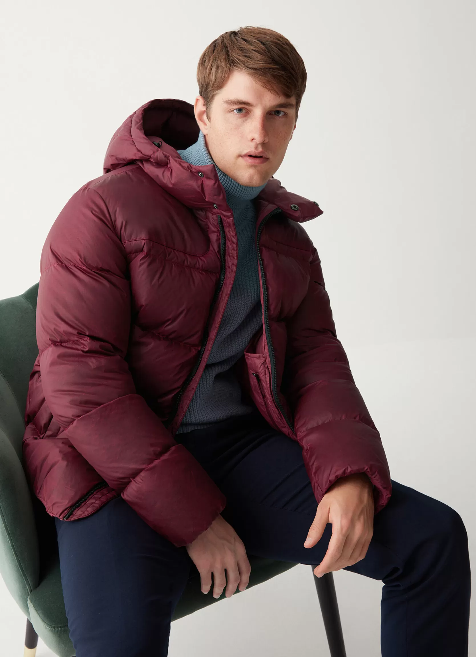 Colmar Sporty waxed down jacket with fixed hood | man Winter Down Jackets