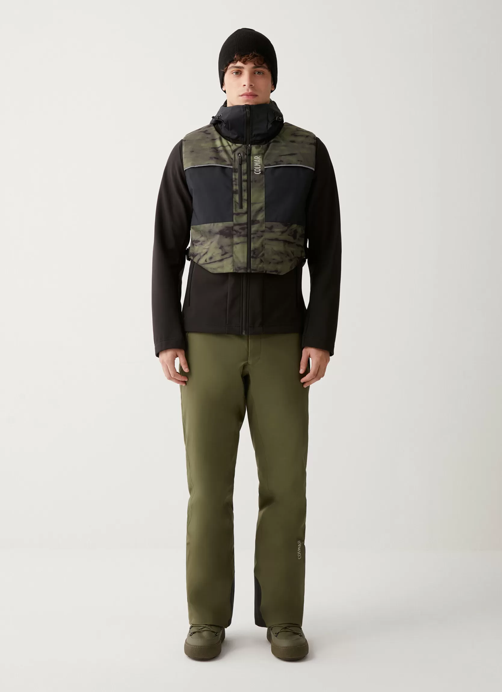 Colmar Stretch fabric gilet with camouflage print | man Ski Jackets | SKI COLLECTION MAN
