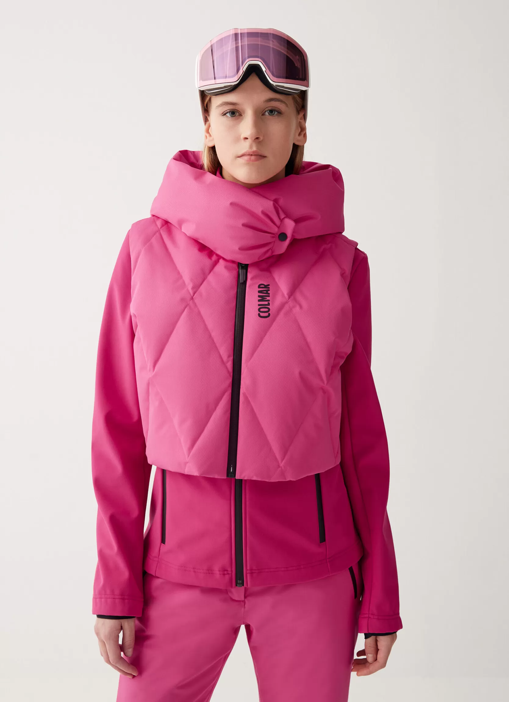 Colmar Stretch ski gilet with wide hood-collar | woman Ski Jackets