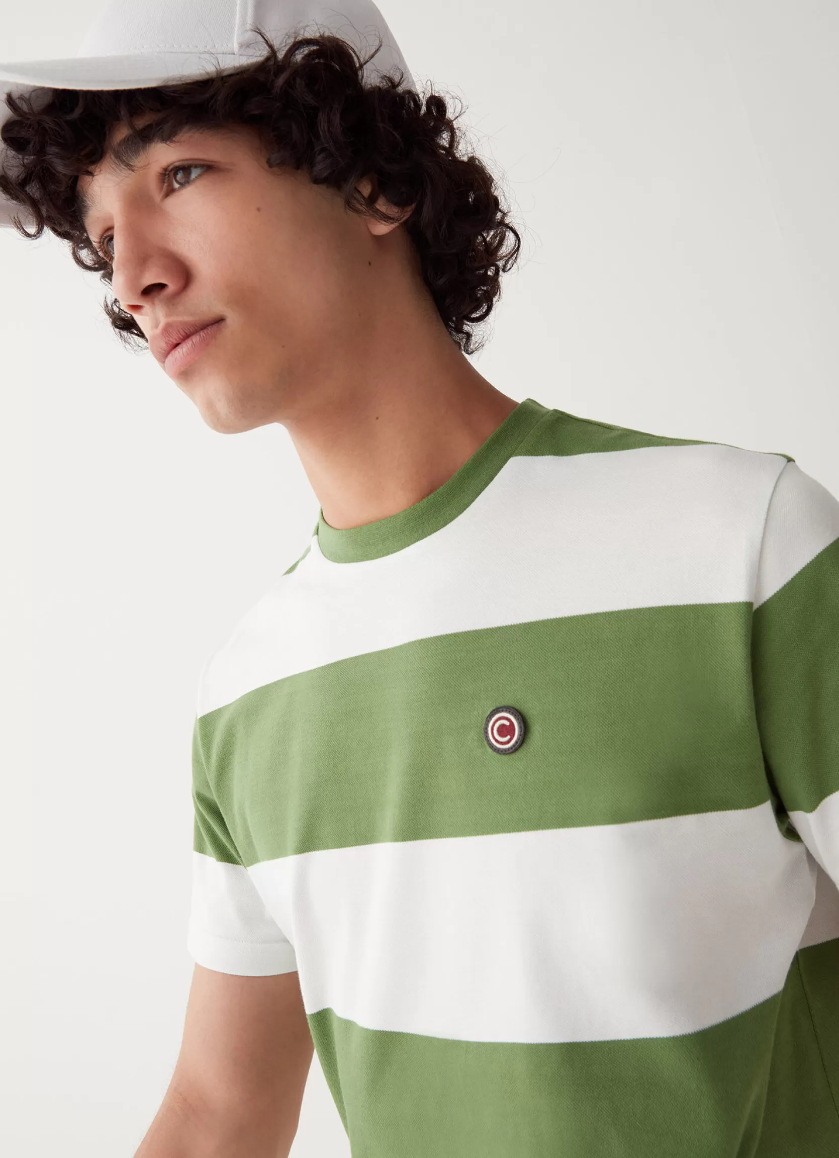 Colmar Striped crewneck T-shirt in stretch piqué | man Outlet