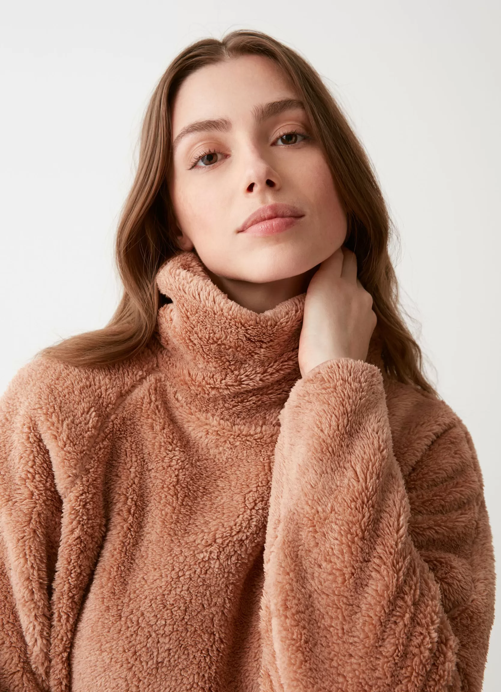 Colmar Teddy bear-effect turtleneck sweatshirt | woman Sweatshirts