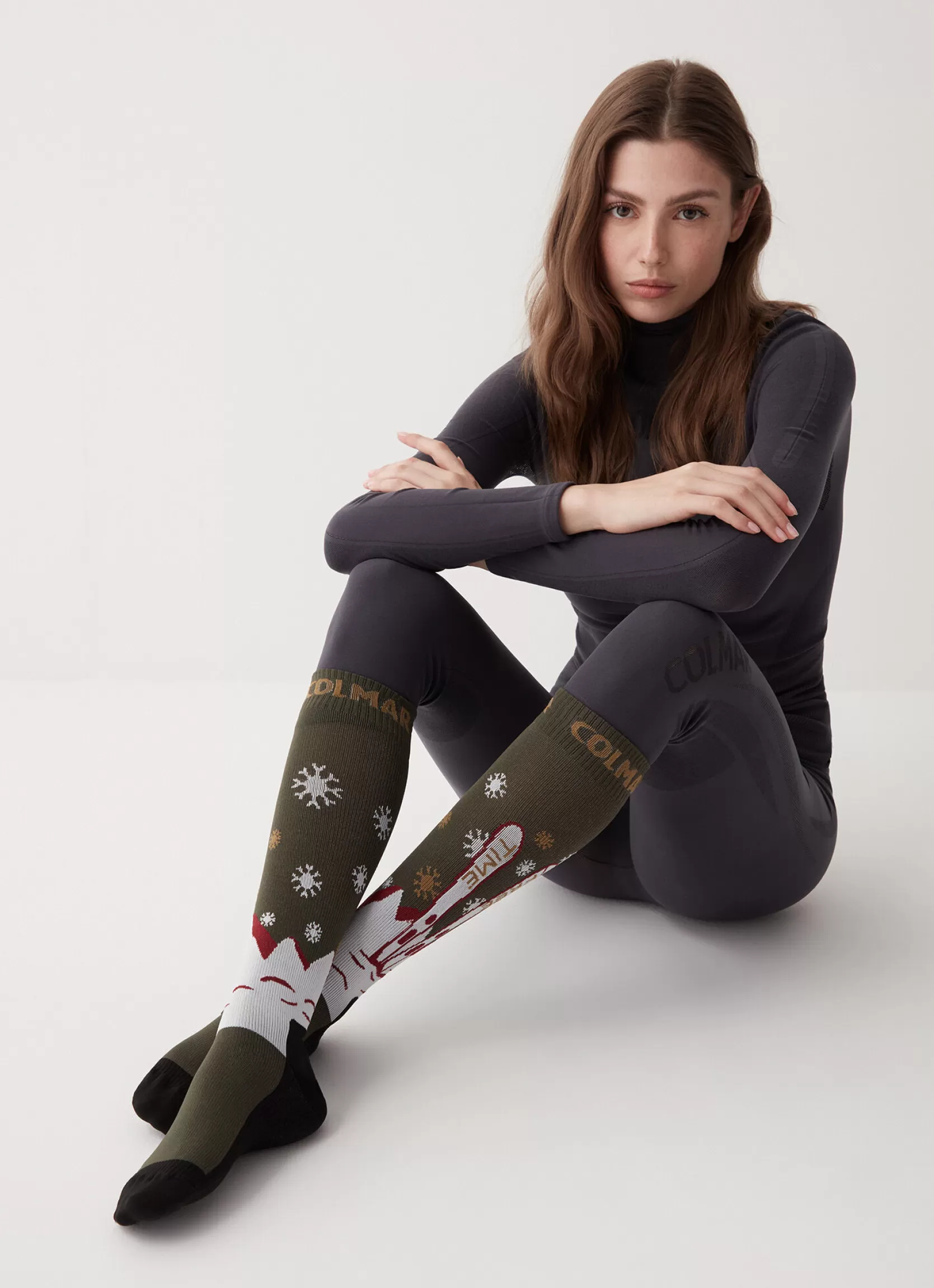 Colmar Unisex socks with snow flakes and skis | man Ski Accessories | Ski Accessories