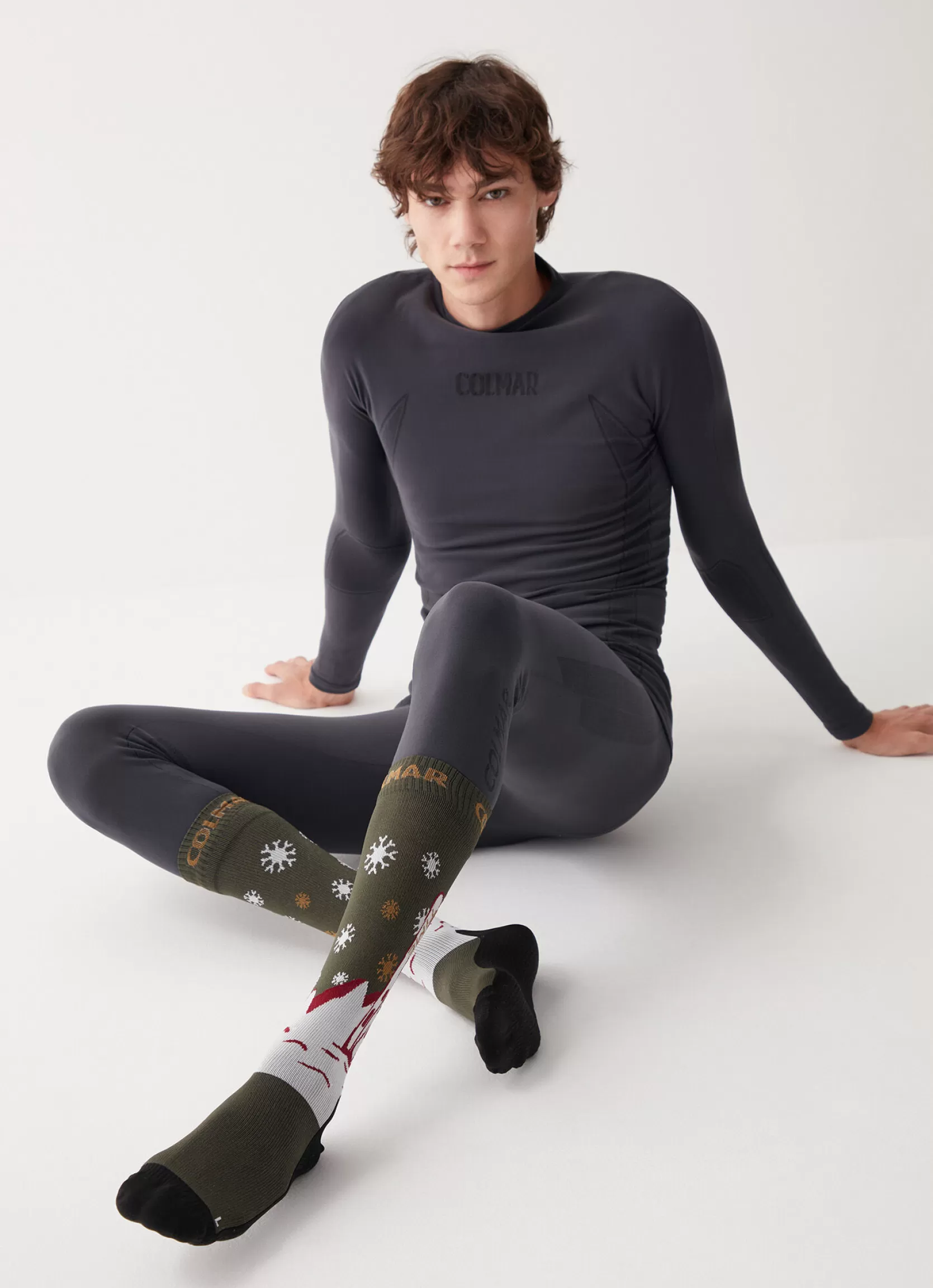 Colmar Unisex socks with snow flakes and skis | man Ski Accessories | Ski Accessories