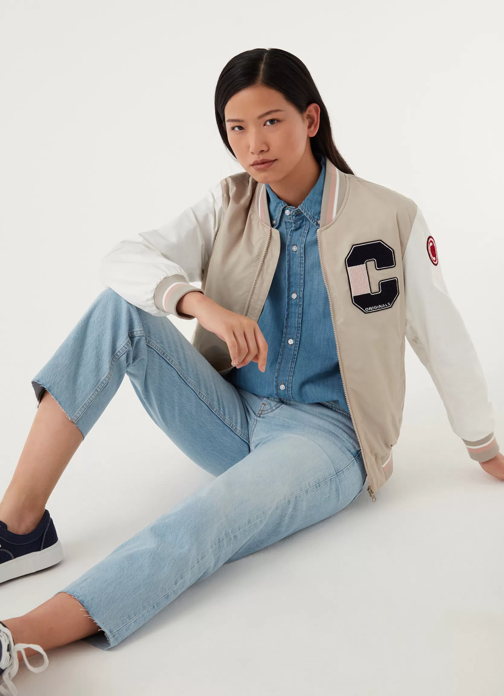 Colmar Varsity colour-block cotton bomber jacket | woman Outlet