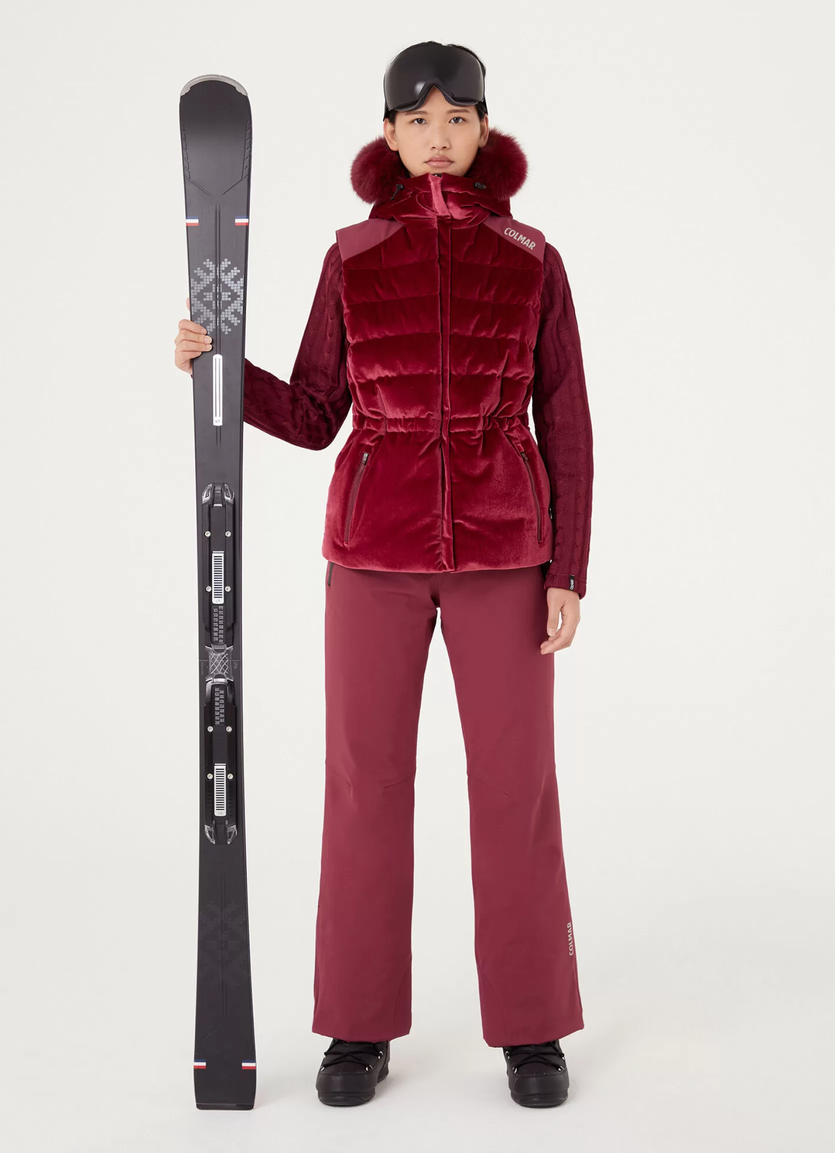 Colmar Velvet ski vest with fur | woman Outlet