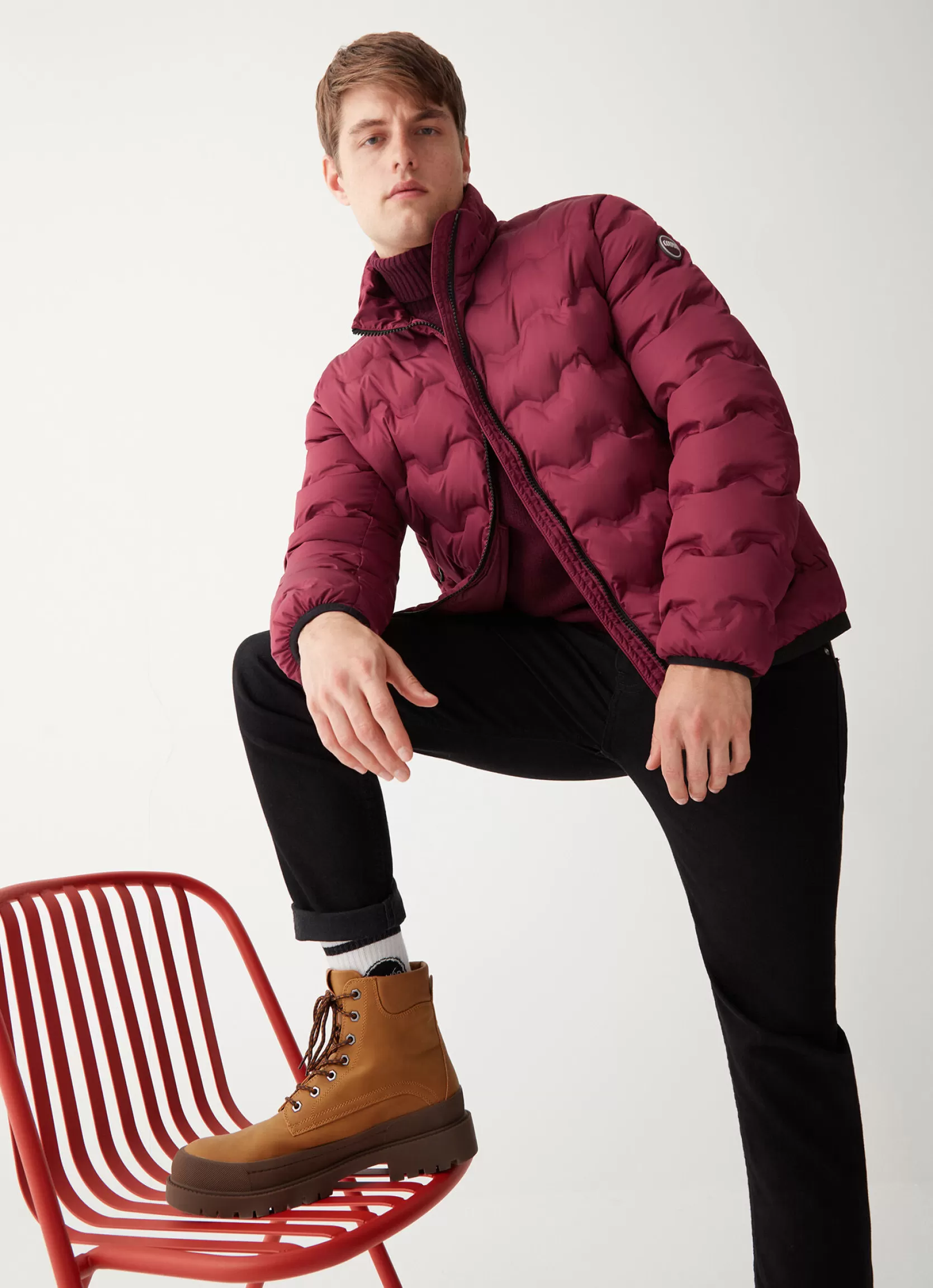 Colmar Wavey quilted down jacket with grosgrain band | man Winter Down Jackets