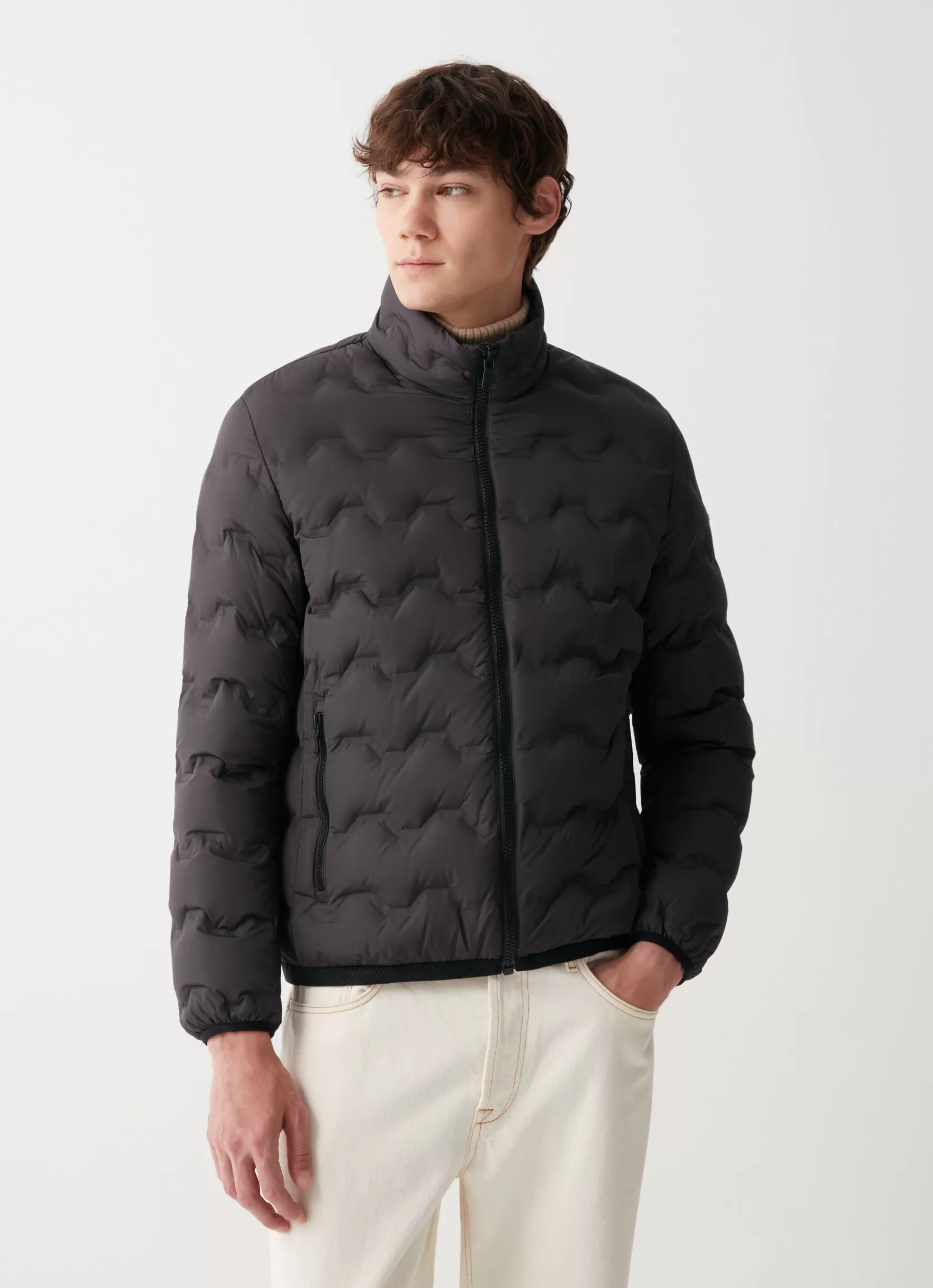 Colmar Wavey quilted down jacket with grosgrain band | man Winter Down Jackets