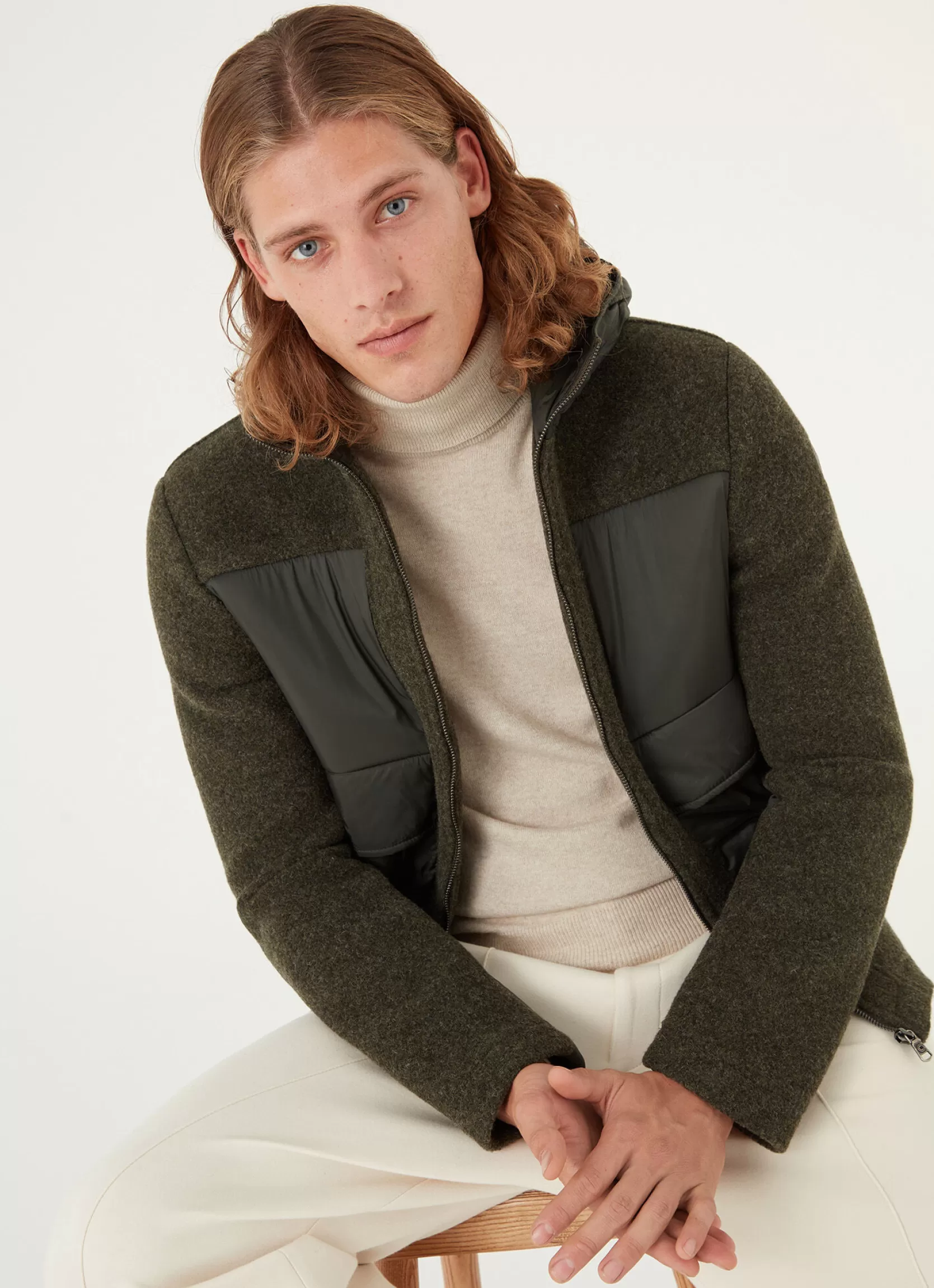 Colmar Wool cloth jacket with nylon inserts | man Outlet
