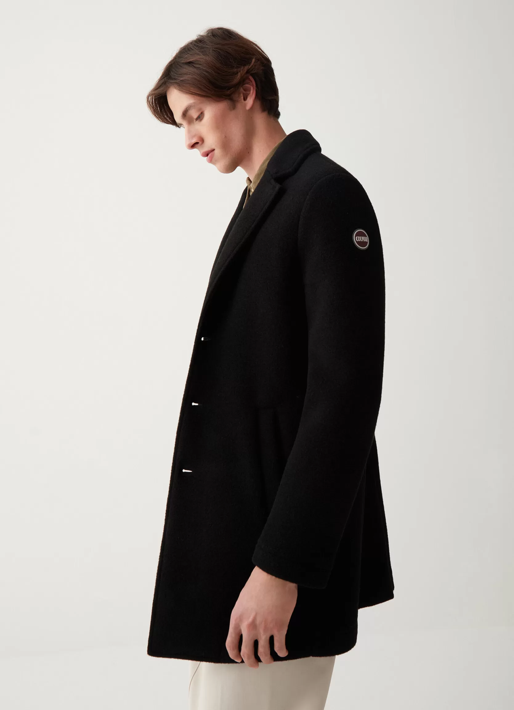 Colmar Wool coat with nylon inserts | man Jackets and Coats