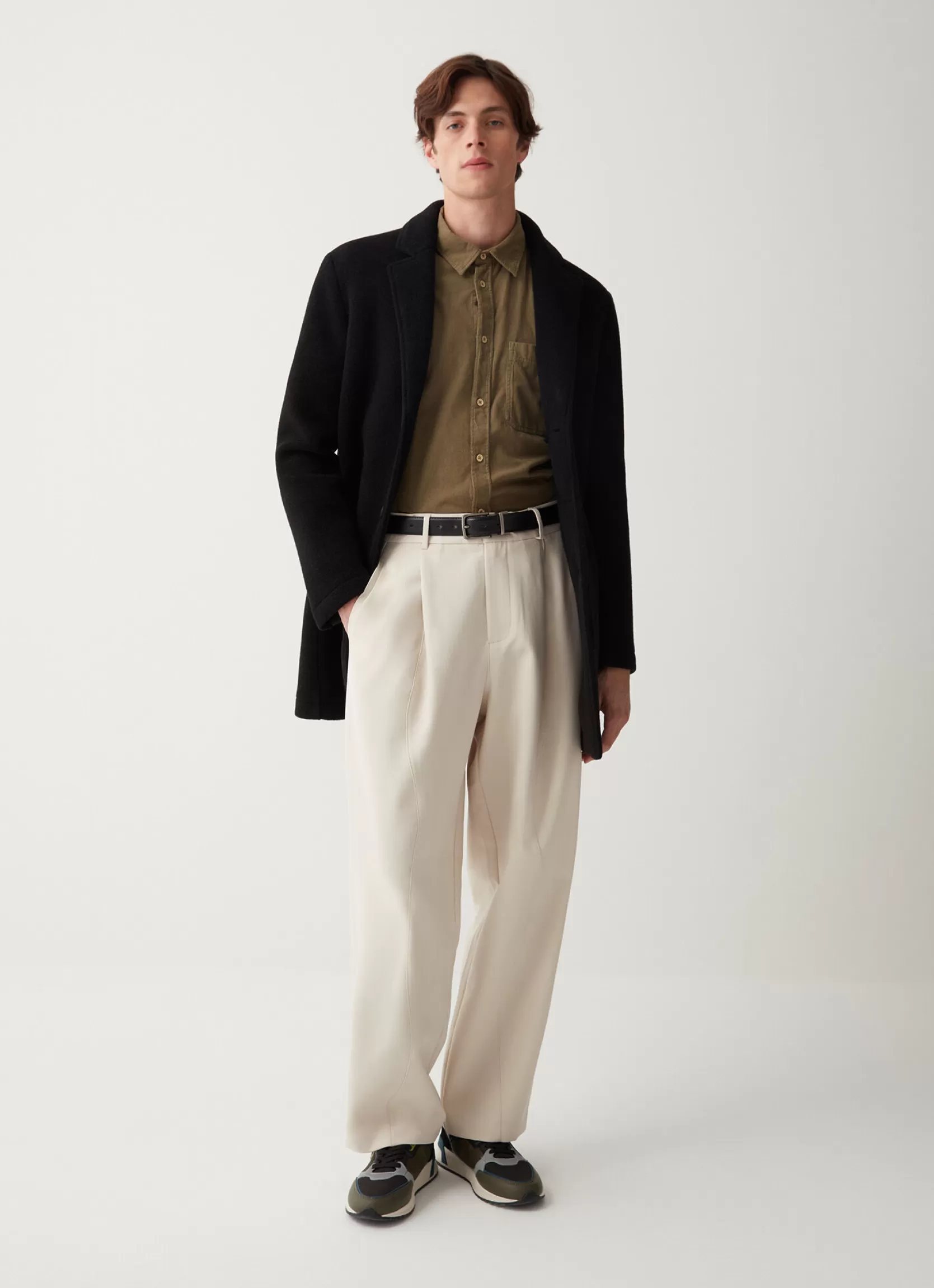 Colmar Wool coat with nylon inserts | man Jackets and Coats